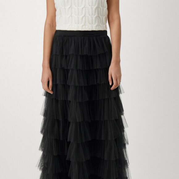 Tiered Tulle Maxi Skirt Black - Picture 5 of 5
